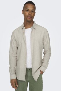 ONSCAIDEN LIFE SS SOLID LINEN SHIRT NOOS (Chinchilla)