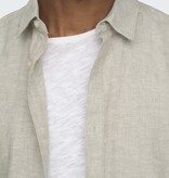 Only & Sons ONSCAIDEN LIFE SS SOLID LINEN SHIRT NOOS (Chinchilla)