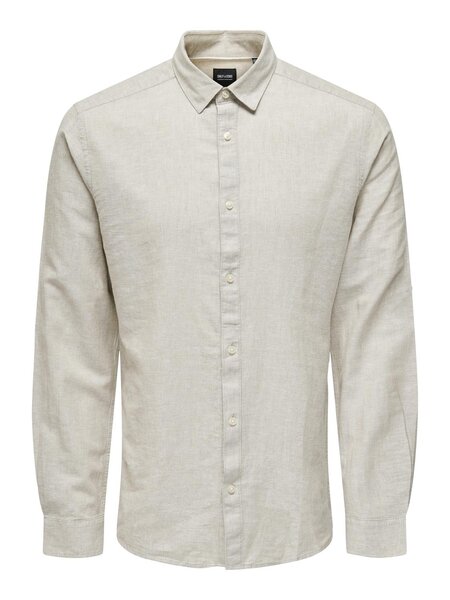 Only & Sons ONSCAIDEN LIFE LS SOLID LINEN SHIRT NOOS (Chinchilla)