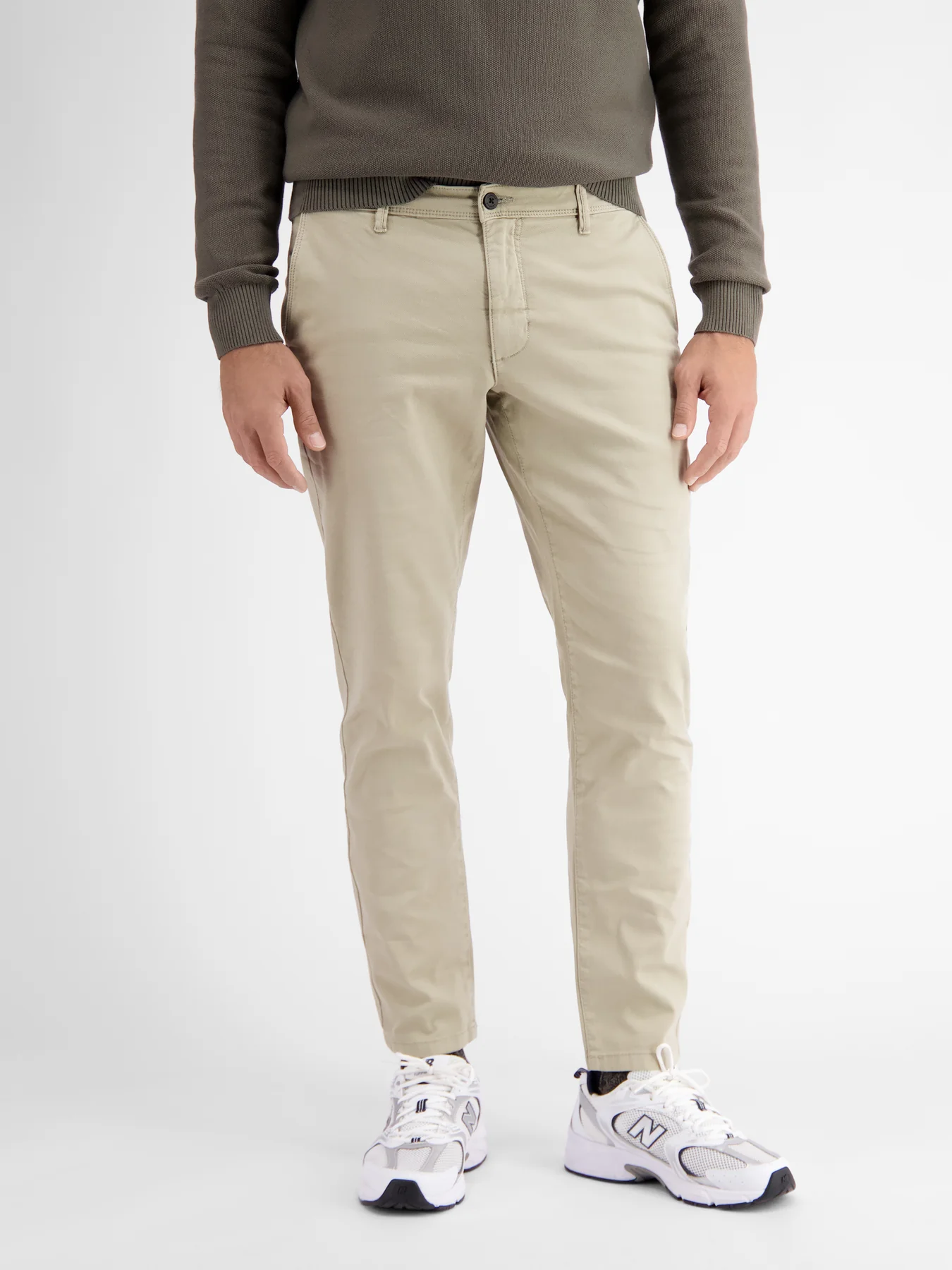 Lerros 2009166 CHINO MICROSTRUCTUUR SLIM FIT (707 SOFT STONE)