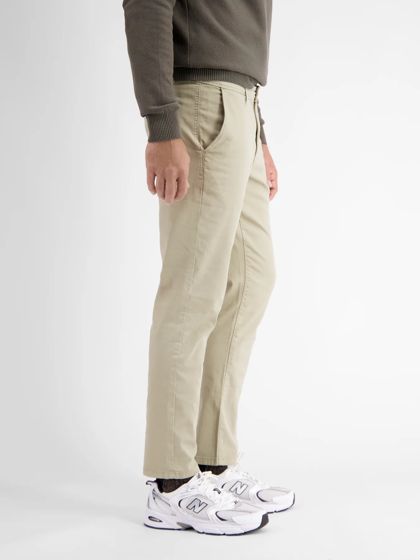 2009166 CHINO MICROSTRUCTUUR SLIM FIT (707 SOFT STONE)
