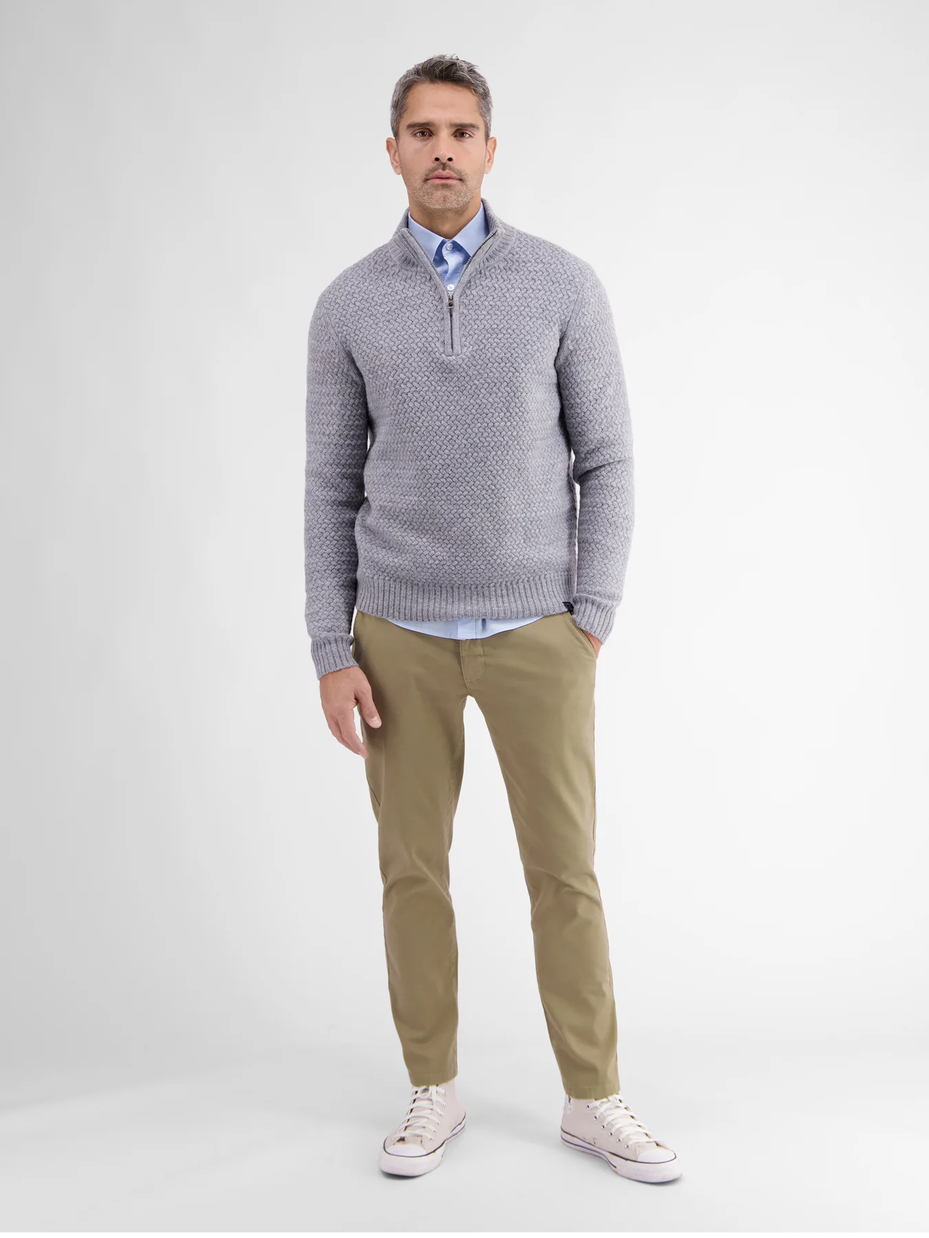 2009166 CHINO MICROSTRUCTUUR SLIM FIT (730 SOFT BEIGE)