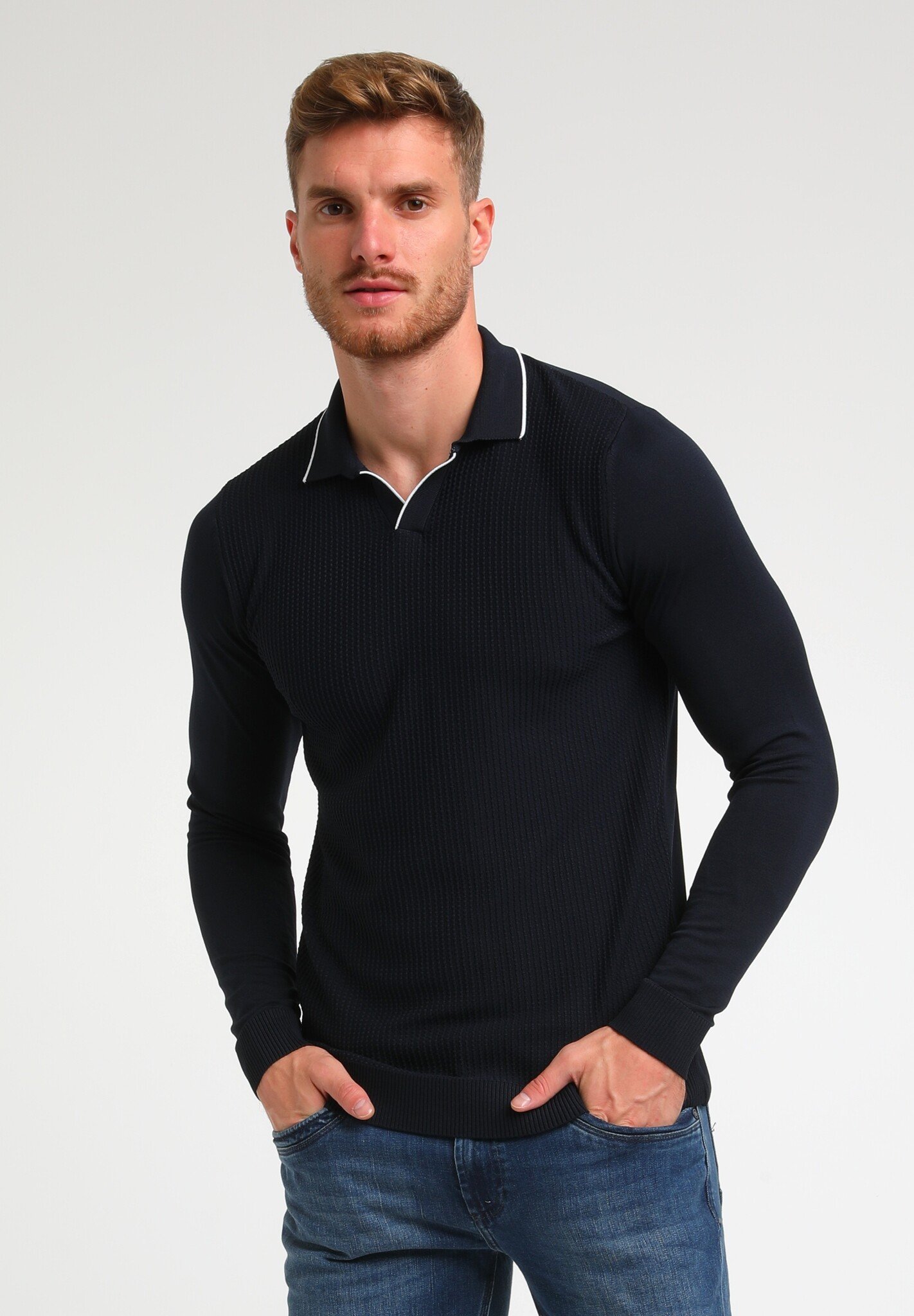 Gabbiano POLO KNITWEAR LONGSLEEVE 234925 (301 Navy)