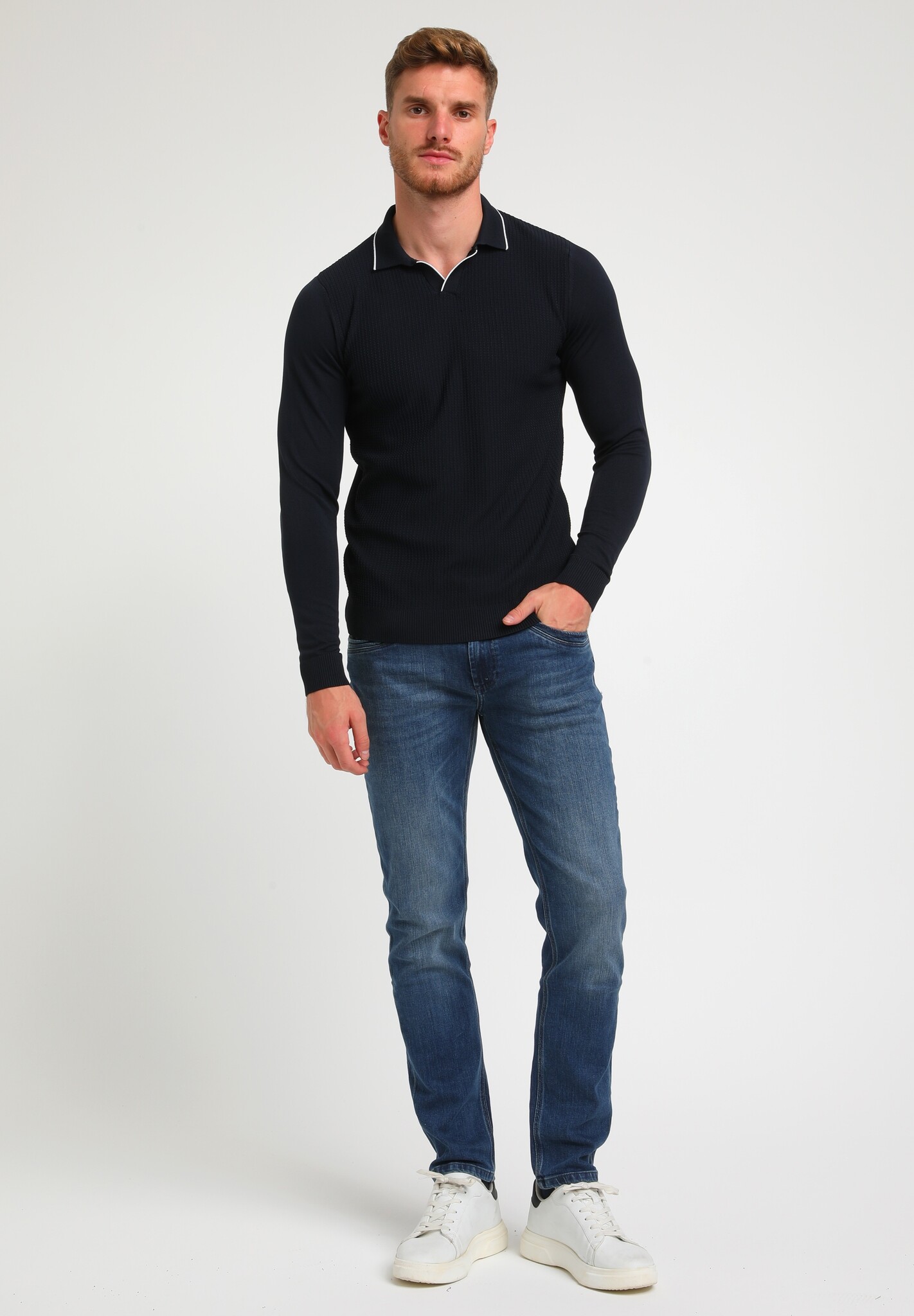 POLO KNITWEAR LONGSLEEVE 234925 (301 Navy)