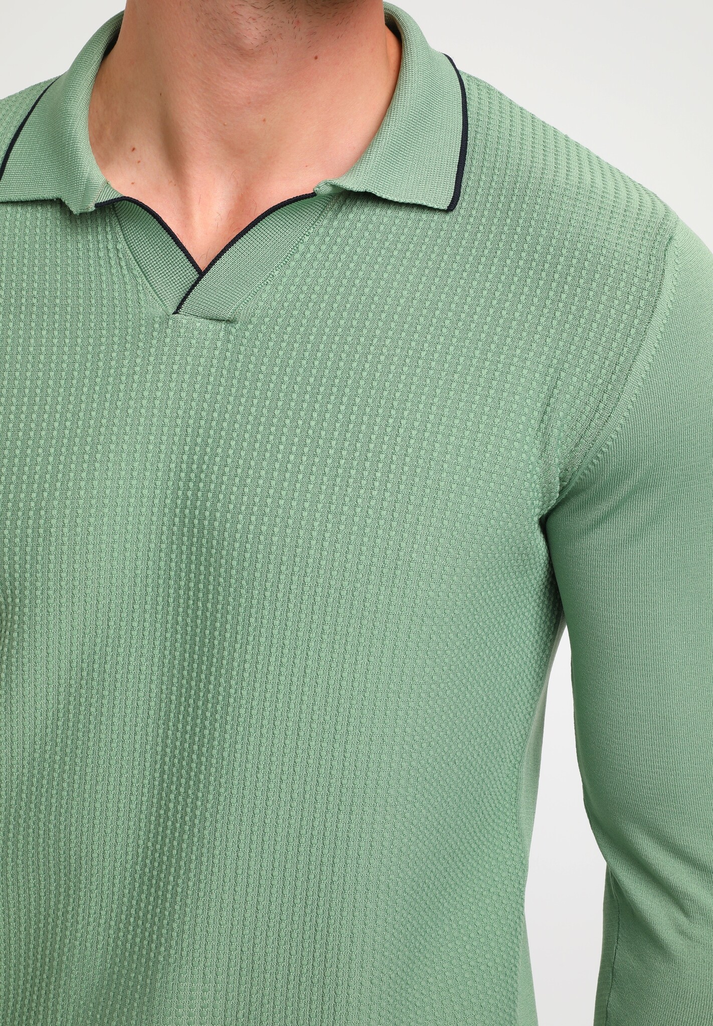 POLO KNITWEAR LONGSLEEVE 234925 (722 Light Army)