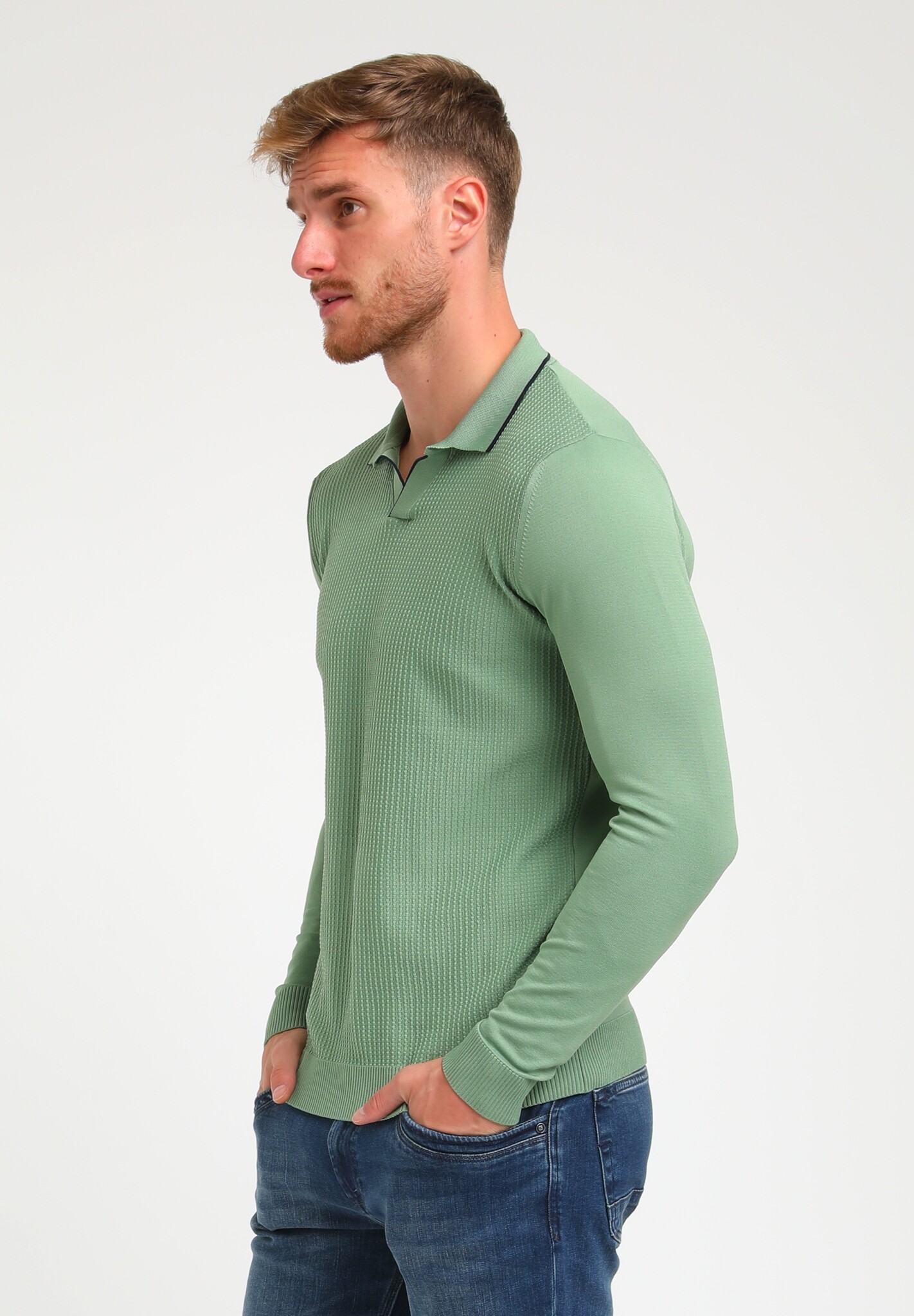 POLO KNITWEAR LONGSLEEVE 234925 (722 Light Army)