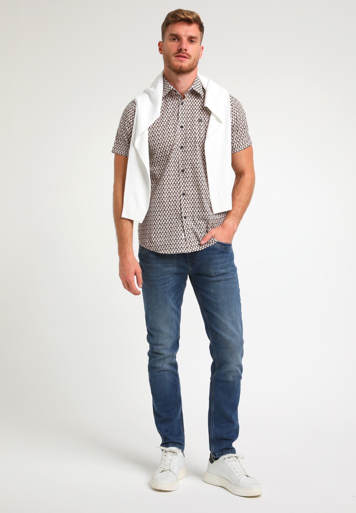 334930 KORT MOUW HEMD (719 DUSTY CORAL)