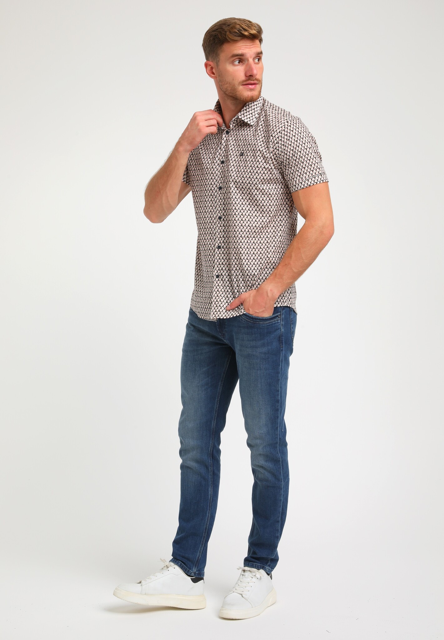 334930 KORT MOUW HEMD (719 DUSTY CORAL)