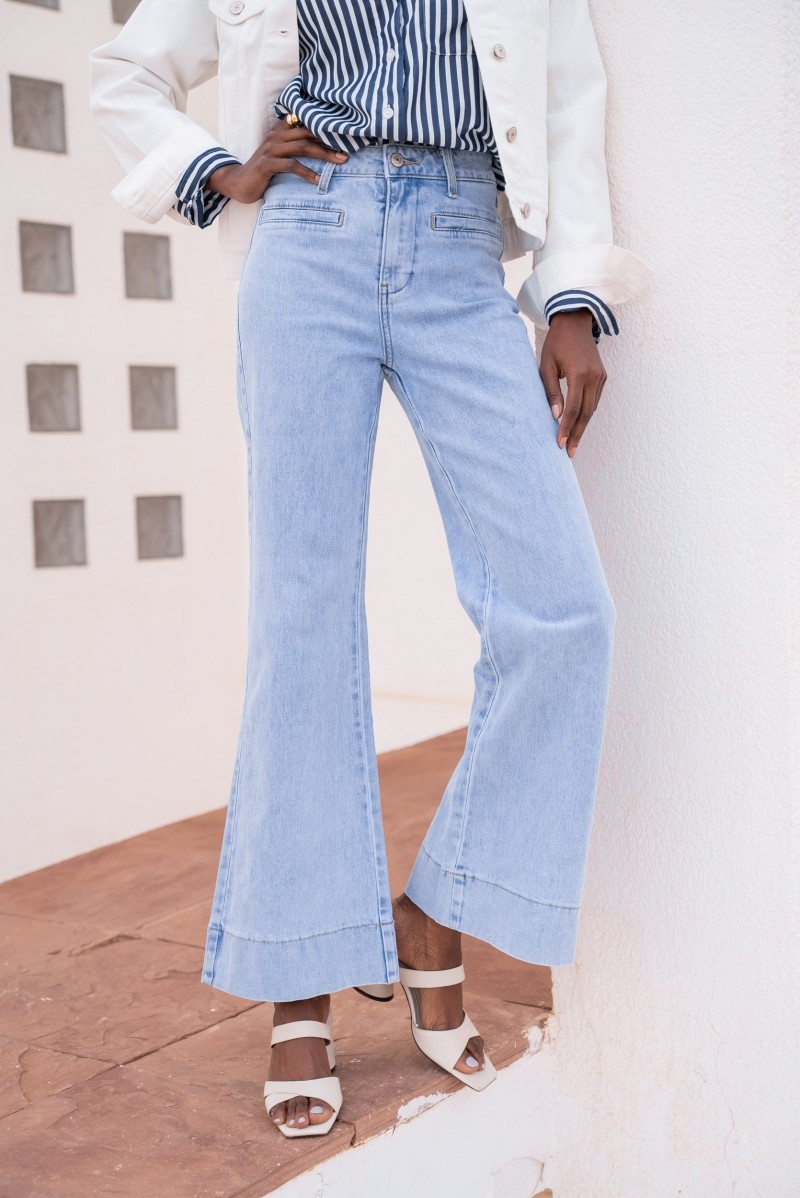 ORAIJE JEANS WIDE LEG BLEACH FRONT POCKET