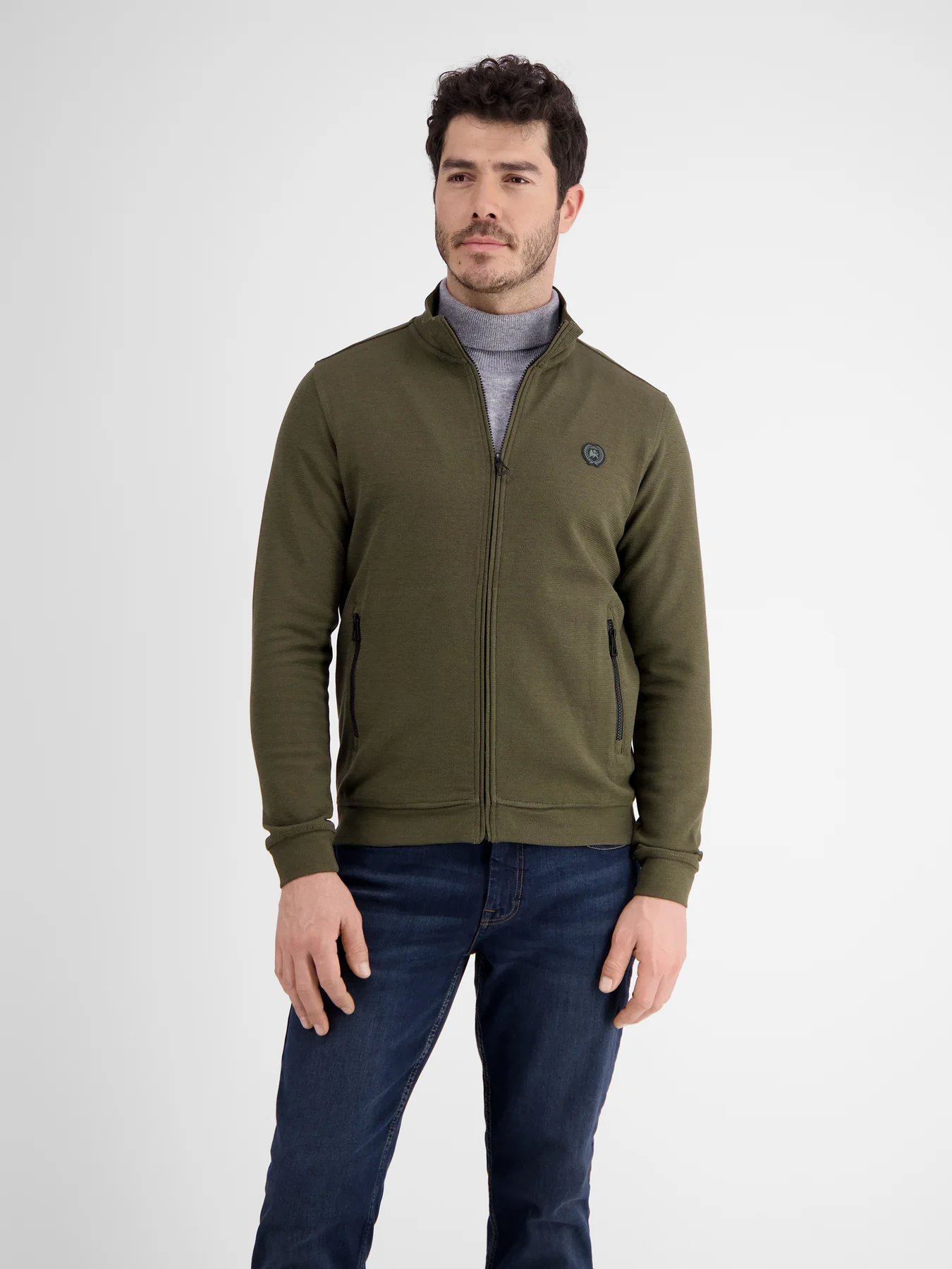 Lerros 23D4503 GESTRUCTUREERD SWEATJACK (659 AGED OLIVE)