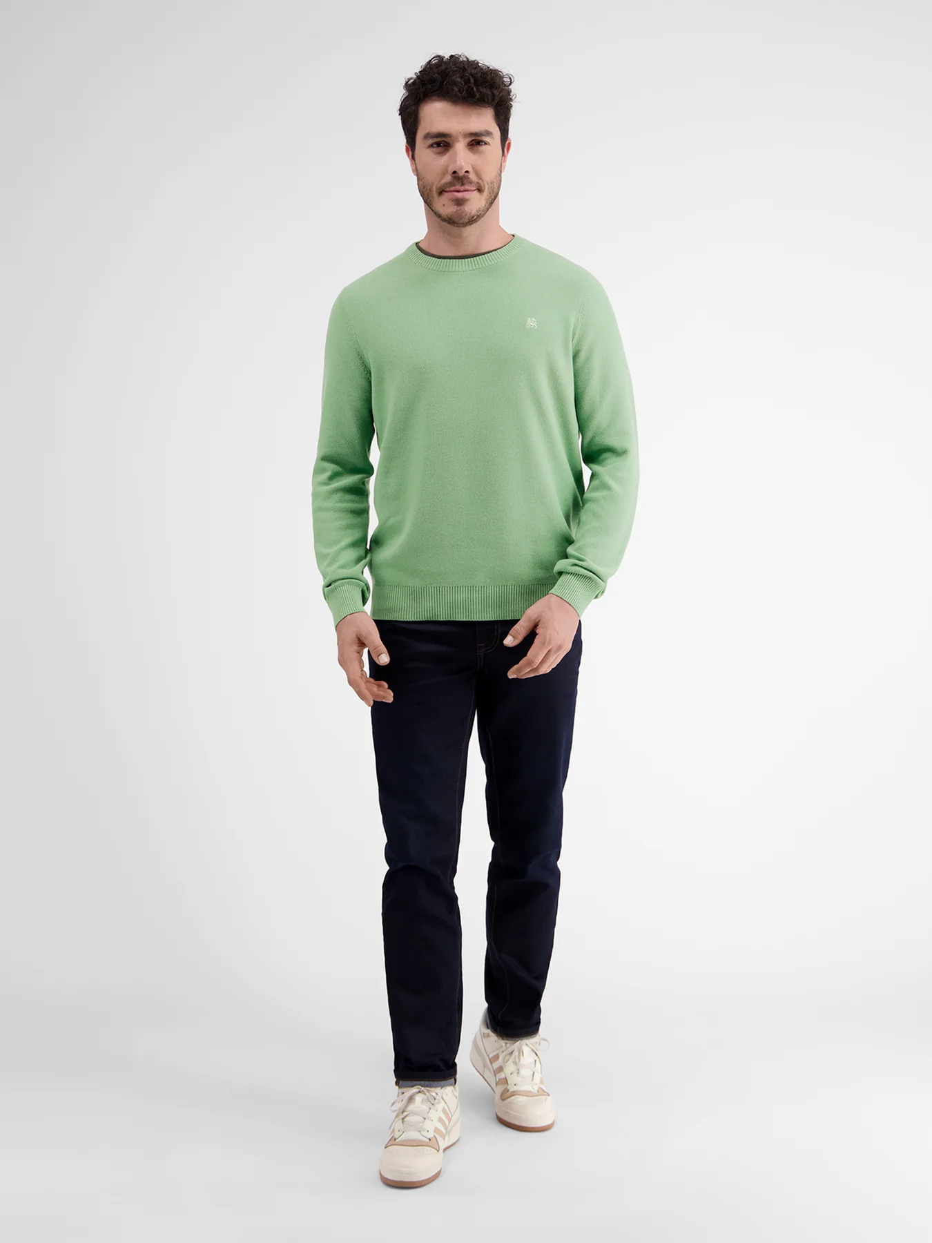 23D5001 GEBREIDE TRUI MET RONDE HALS (612 SAGE GREEN)