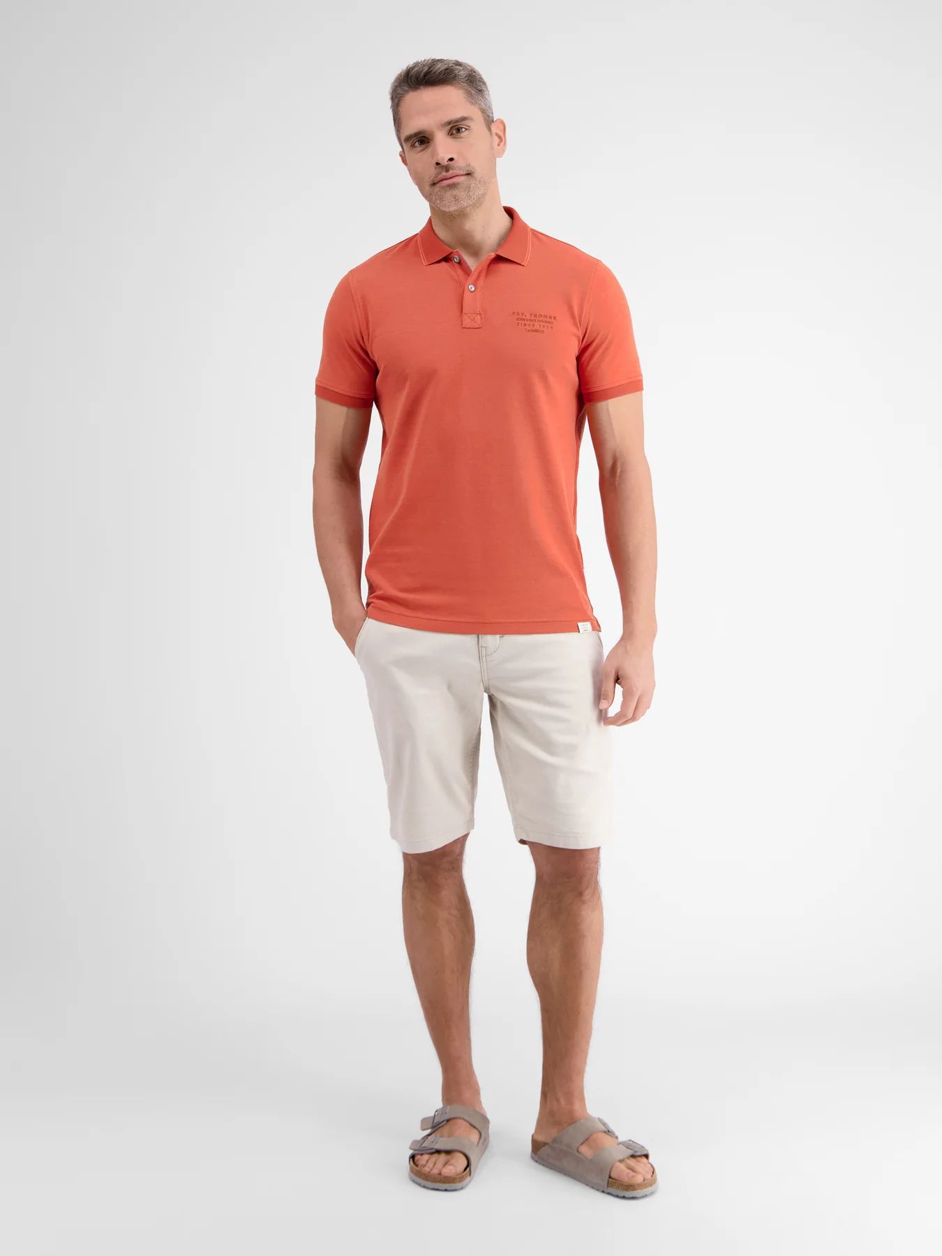 2433239 TWEEKLEURIGE POLO (327 DEEP CORAL RED)