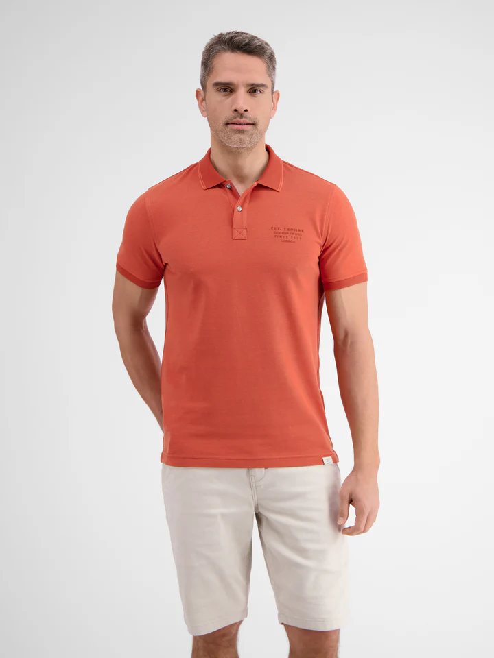 Lerros 2433239 TWEEKLEURIGE POLO (327 DEEP CORAL RED)