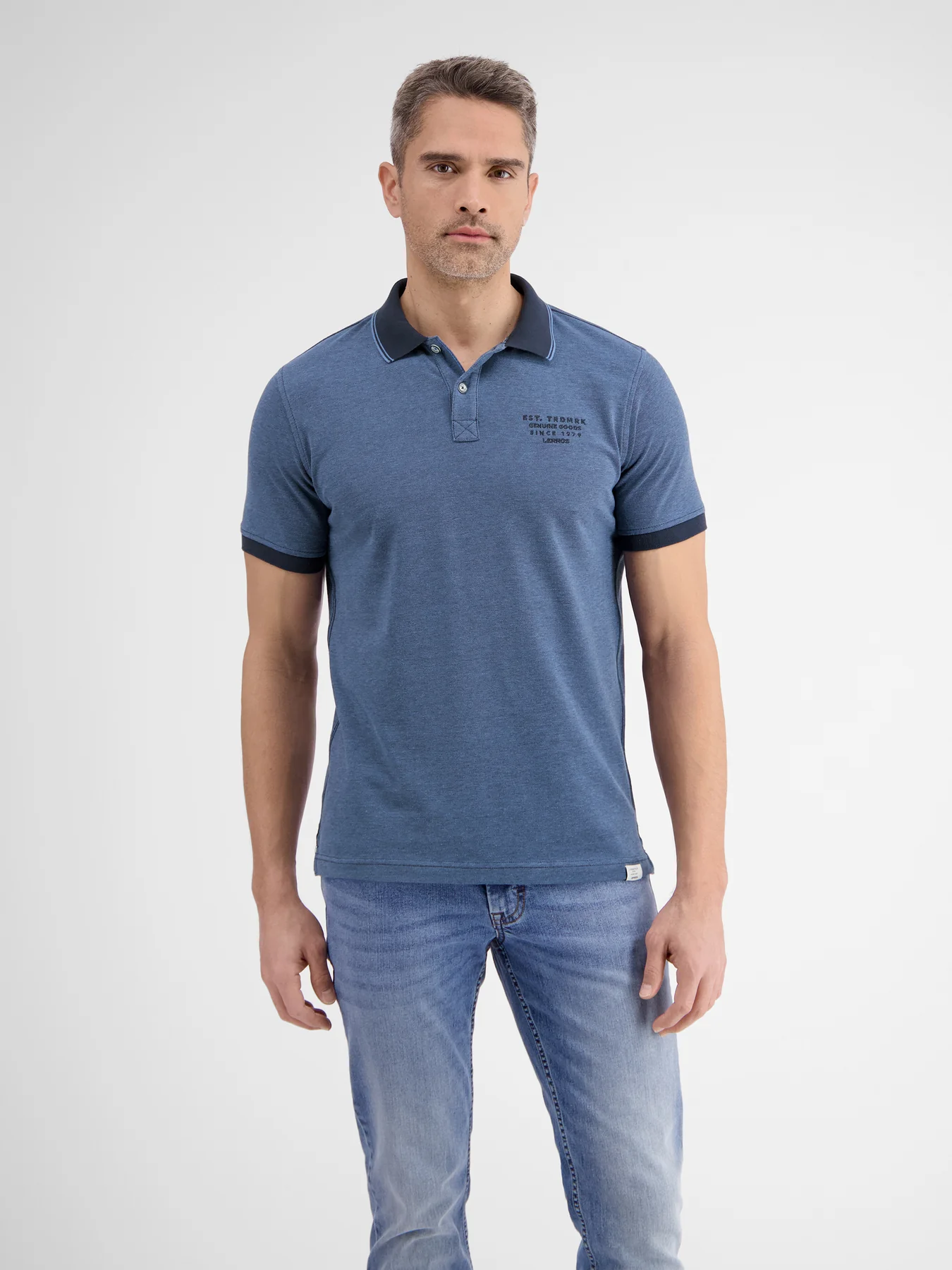 Lerros 2433239 TWEEKLEURIGE POLO (485 CLASSIC NAVY)