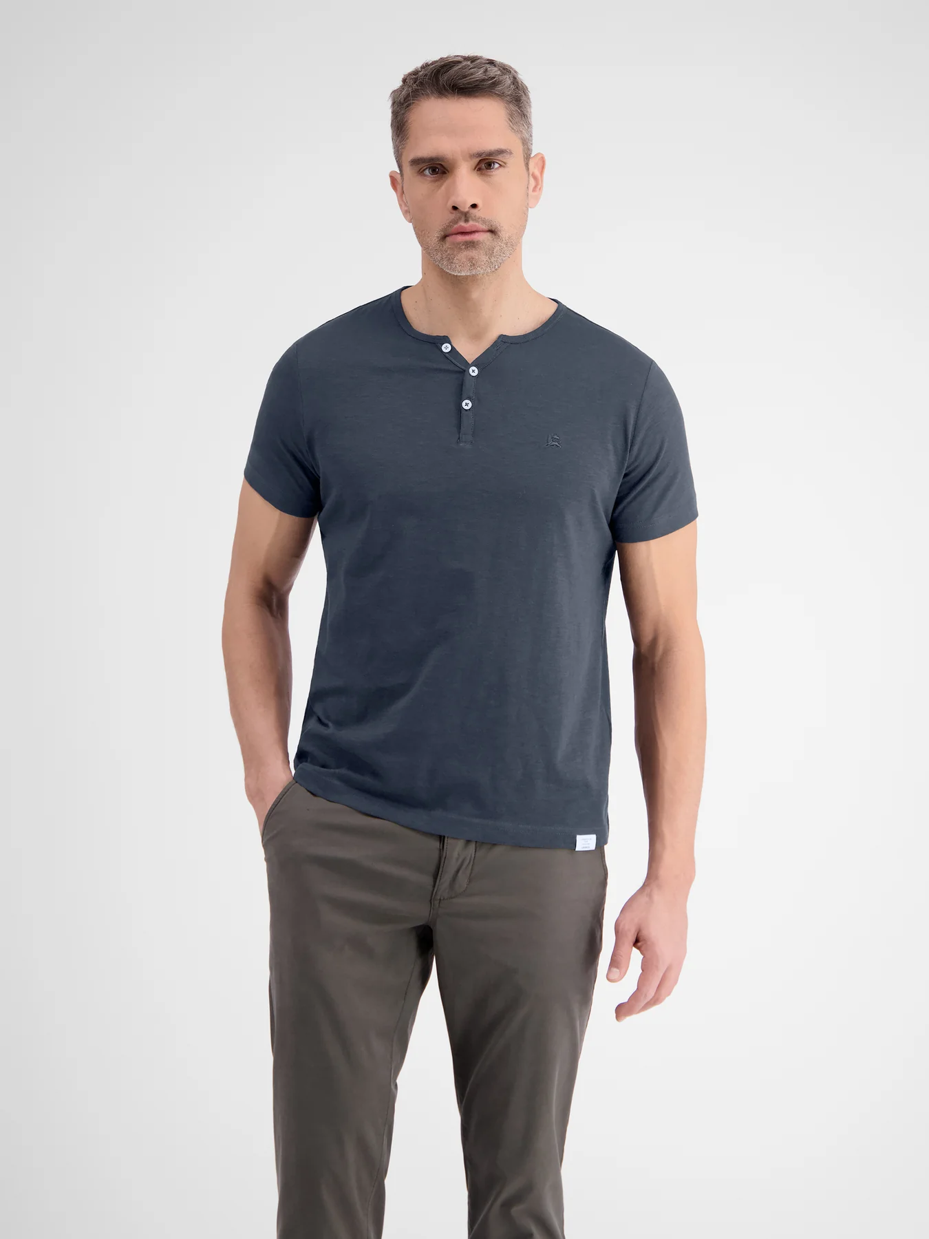 Lerros 2433908 BASIS HENLEY-SHIRT (485 CLASSIC NAVY)