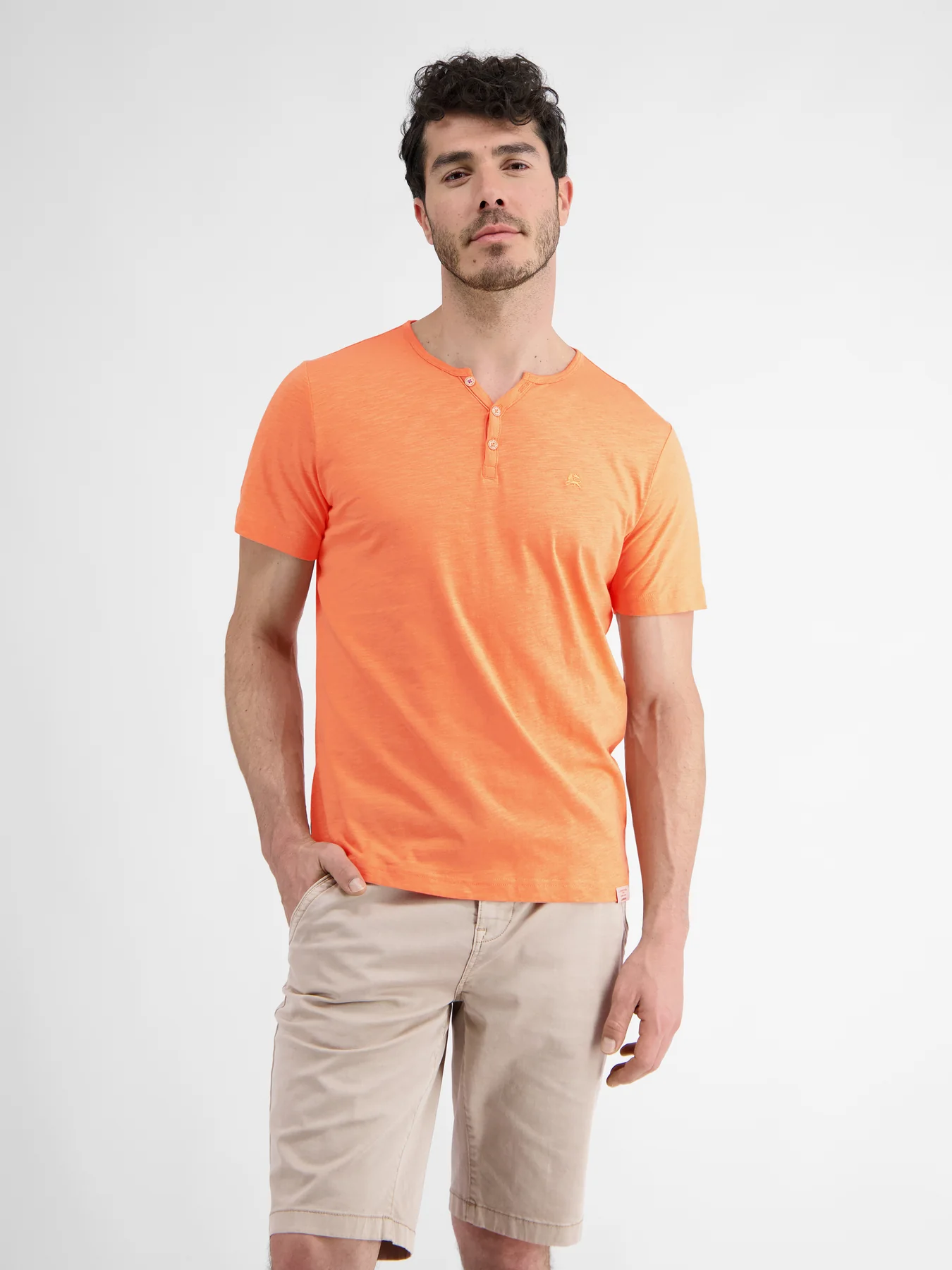 Lerros 2433908 BASIS HENLEY-SHIRT (927 MELLOW PEACH)