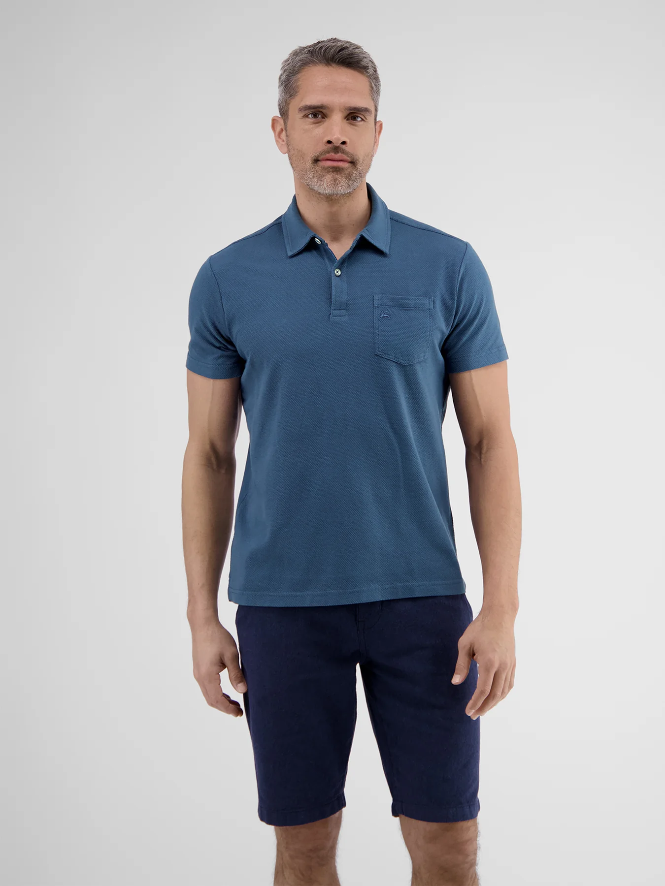 Lerros 2443204 POLOSHIRT IN SPORTIEVE WAFELPIQUÉKWALITEIT (448 STORM BLUE)