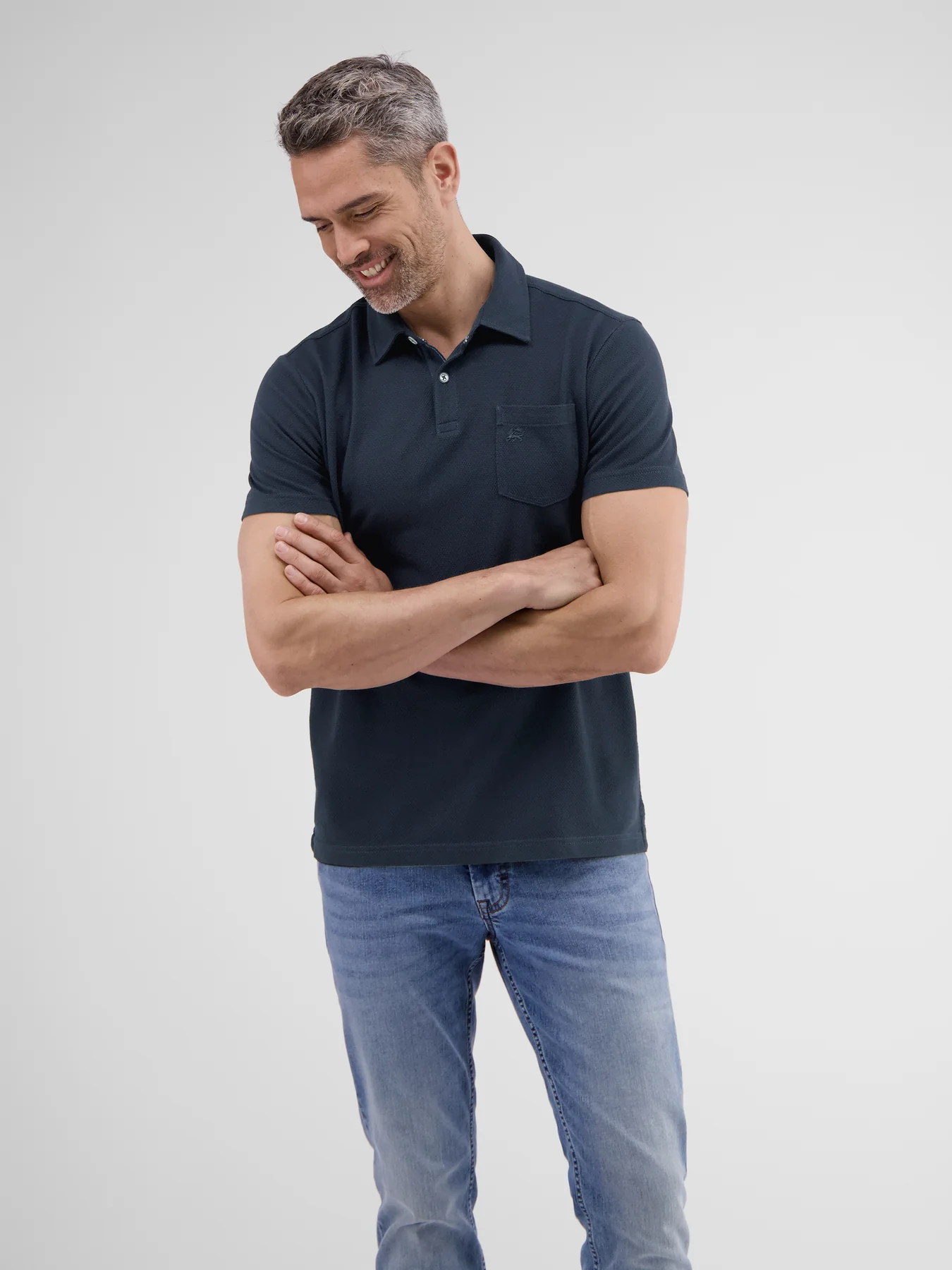 Lerros 2443204 POLOSHIRT IN SPORTIEVE WAFELPIQUÉKWALITEIT (485 CLASSIC NAVY)