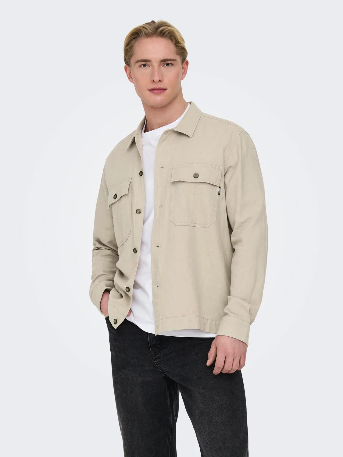 ONSMILO JAQUARD OVERSHIRT (SILVER LINING)