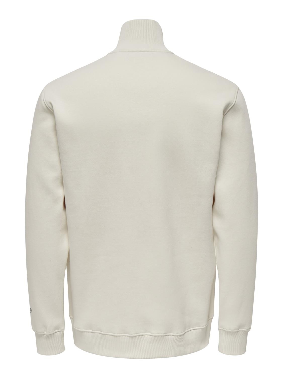 ONSRILEY REG 1/4 ZIP HIGH NECK SWT VD ANTIQUE WHITE