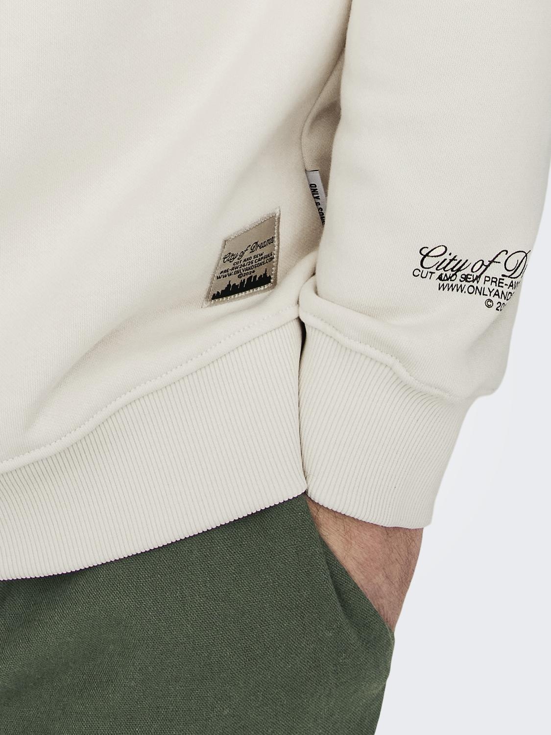 ONSRILEY REG 1/4 ZIP HIGH NECK SWT VD ANTIQUE WHITE