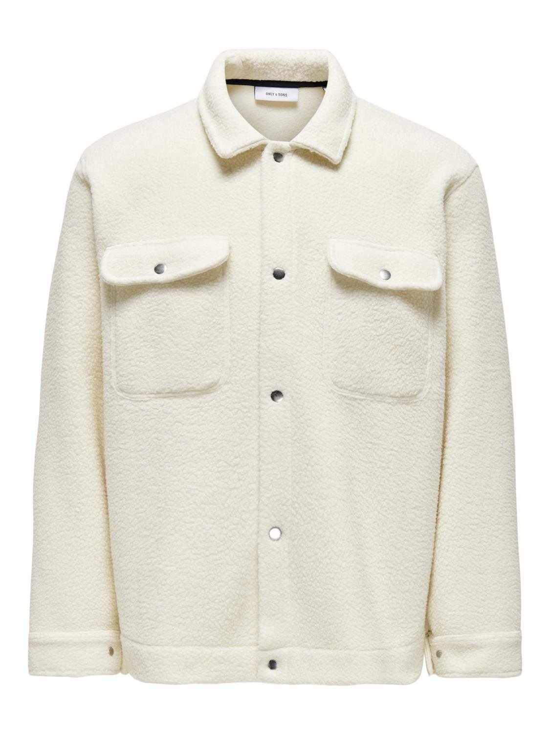 Only & Sons ONSMILIO TEDDY OVERSHIRT SWEAT VD Antique White