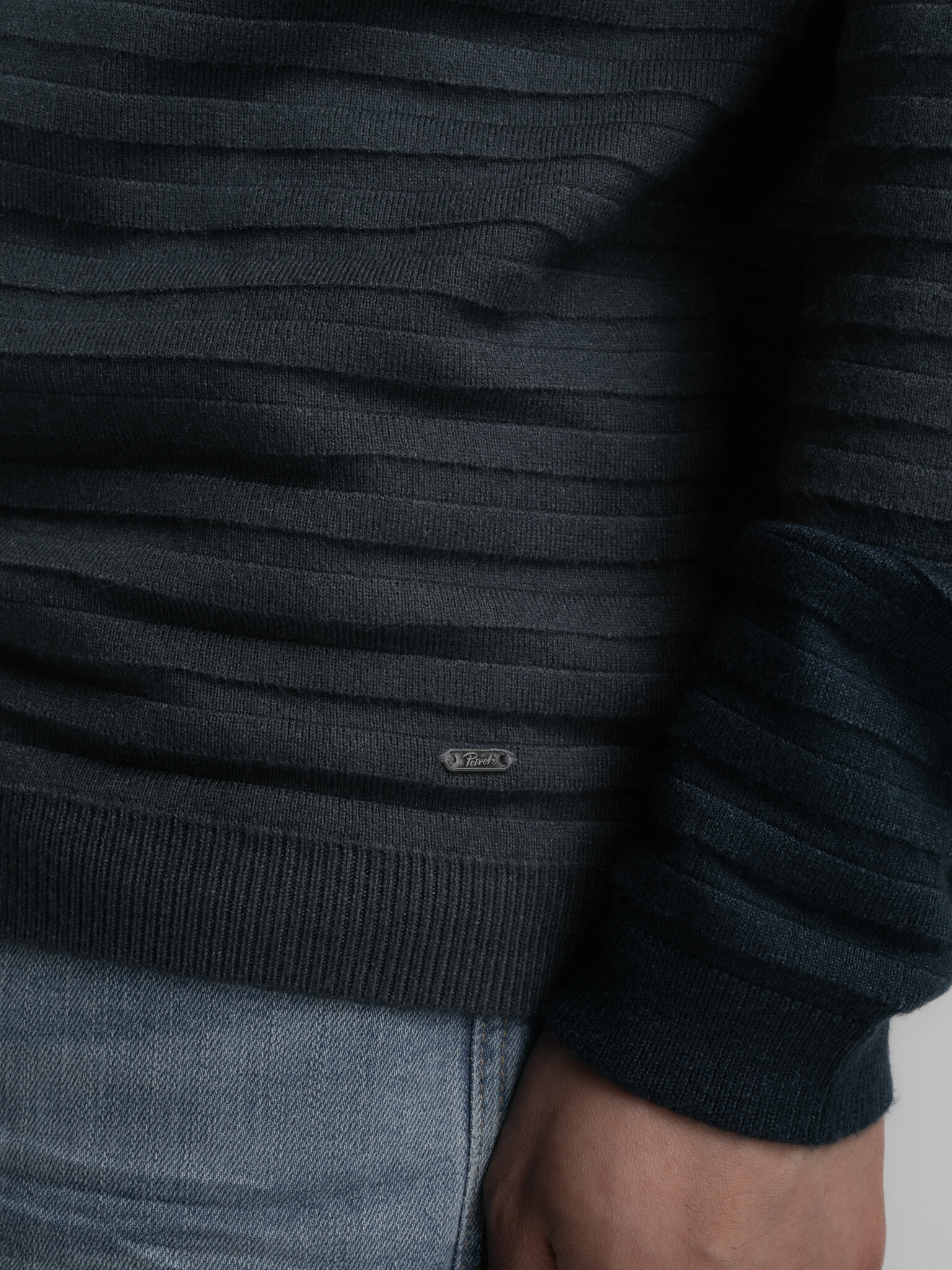 M-3040-KWR269 Men Knitwear Round Neck Basic (5185 Midnight Blue)