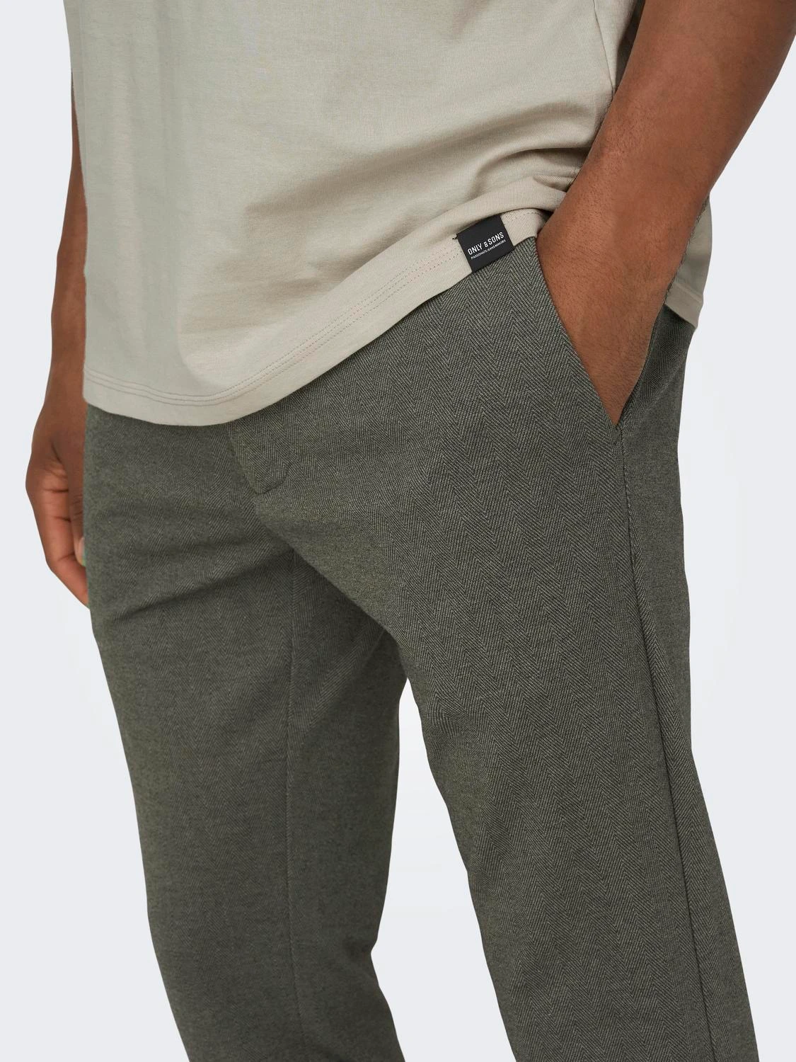 ONSMARK SLIM HERRINGBONE PANT NOOS TEAK