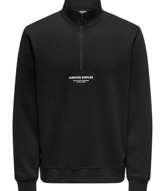 Only & Sons ONSCURATED REG HALF ZIP SWEAT  Black)