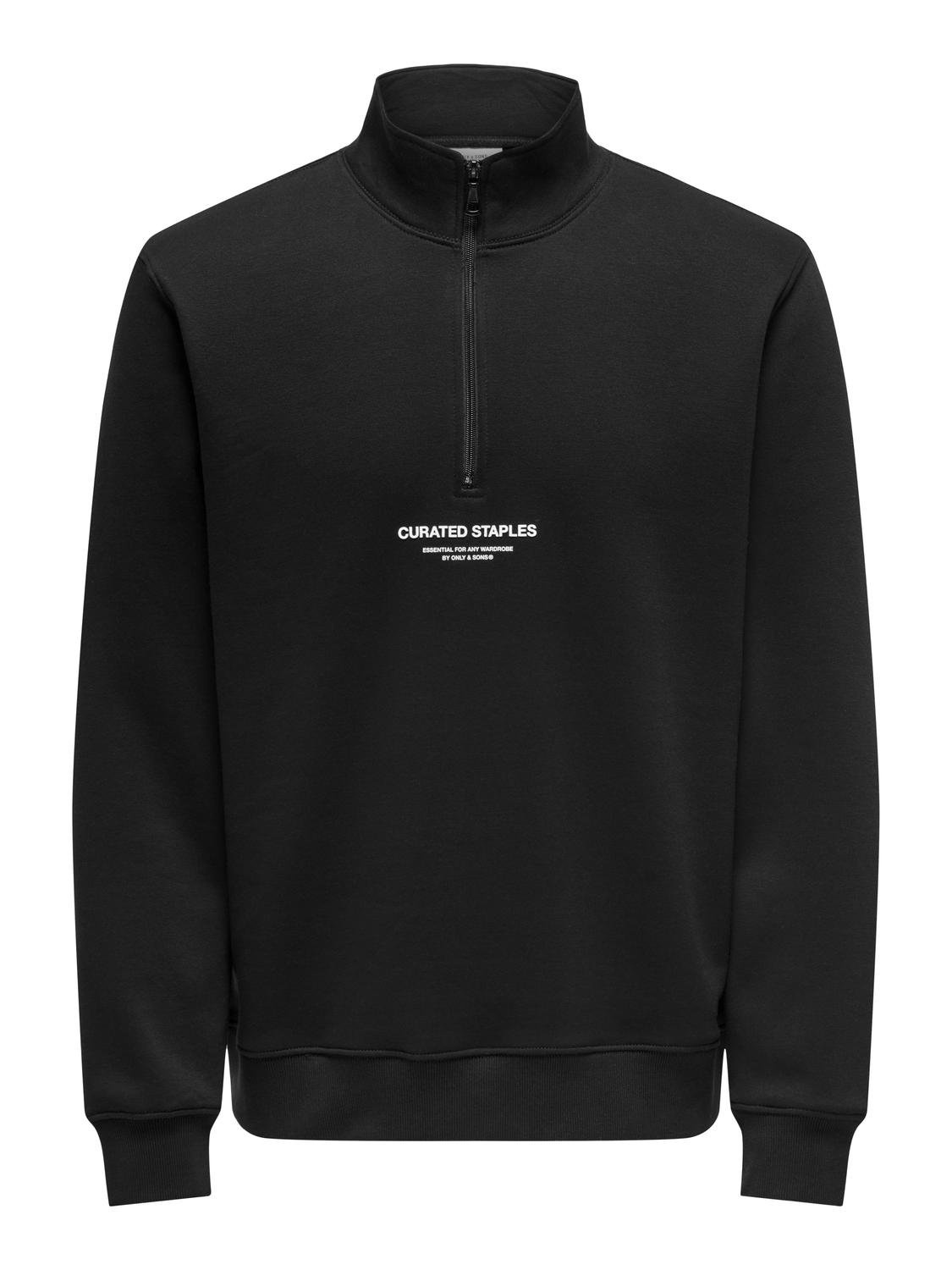 Only & Sons ONSCURATED REG HALF ZIP SWEAT Black)