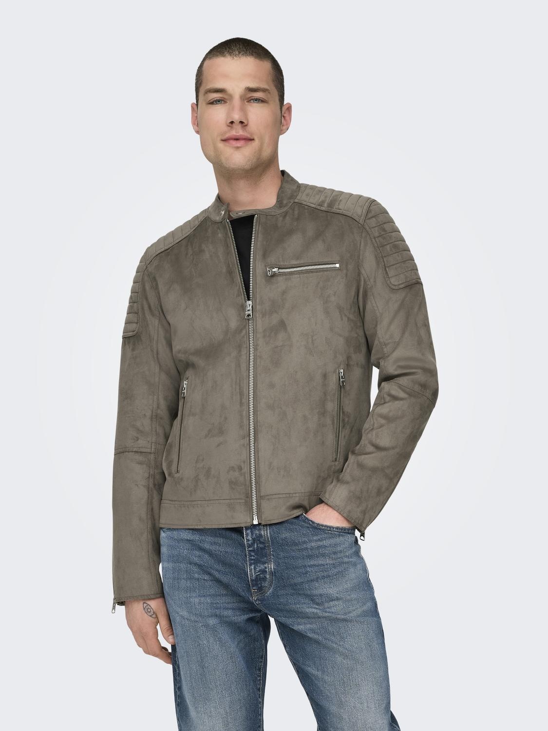 Only & Sons ONSGUS FAUX SUEDE RACER JACKET (Falcon)