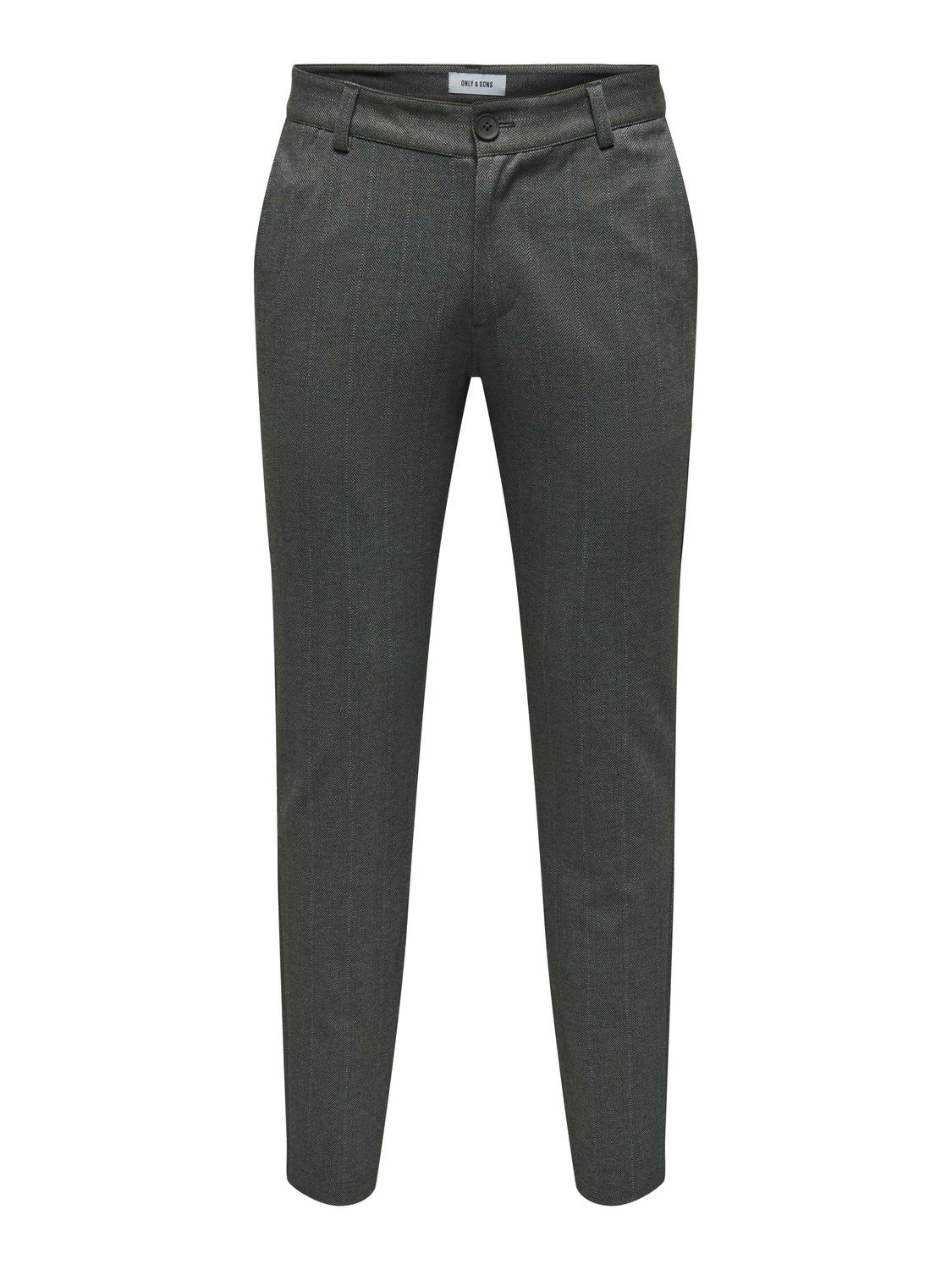 Only & Sons ONSMARK SLIM 02093 HERRINGBONE PANT (Black)