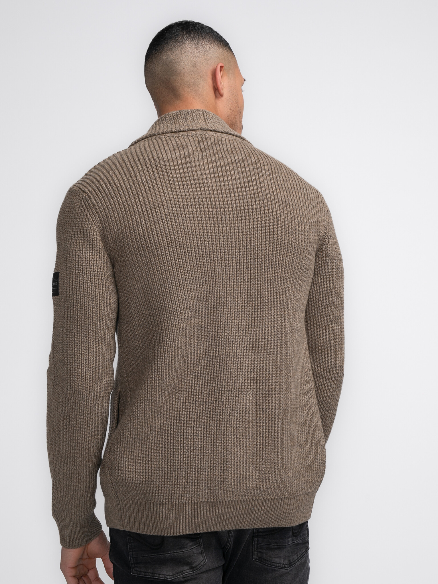 M-3040-KWC282 Men Knitwear Collar Cardigan (7140 Oak)