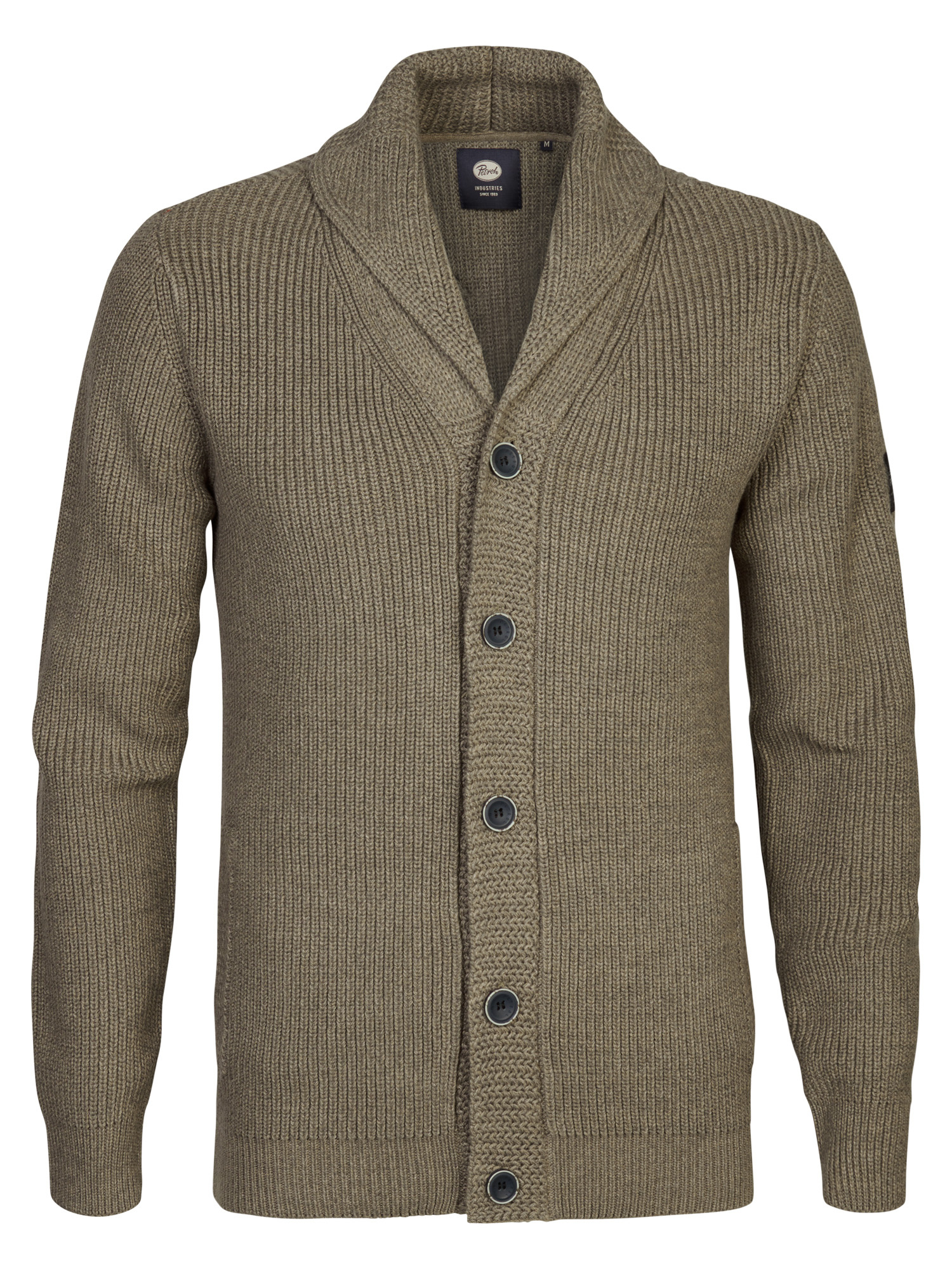 M-3040-KWC282 Men Knitwear Collar Cardigan (7140 Oak)