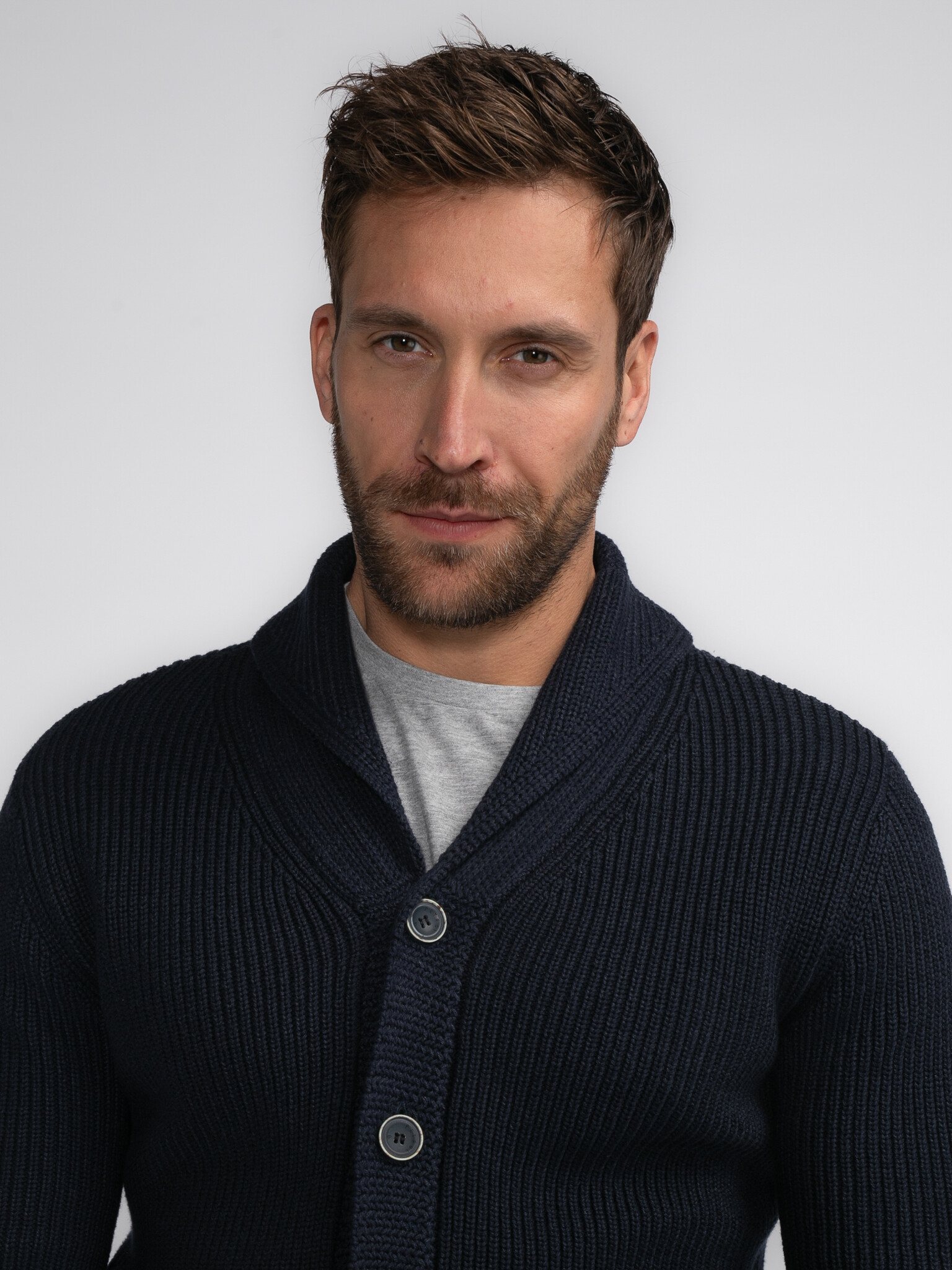 M-3040-KWC282 Men Knitwear Collar Cardigan (5120 Sky Captain)