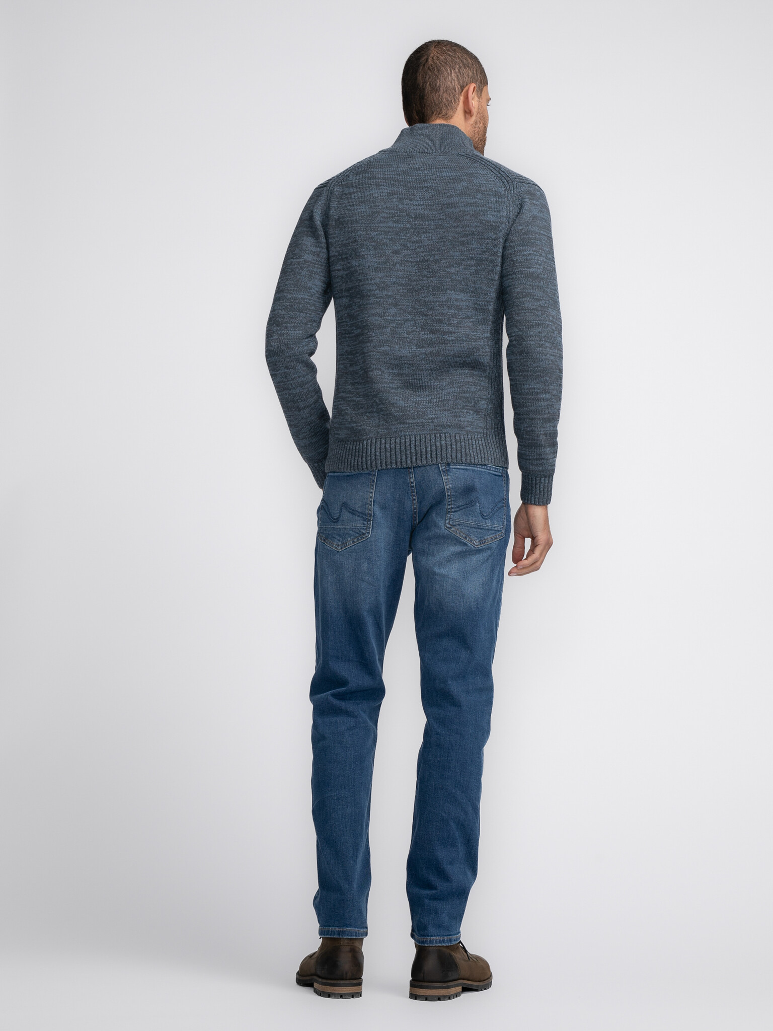 M-3040-KWC206 Men Knitwear Collar (5183 Light Shadow)