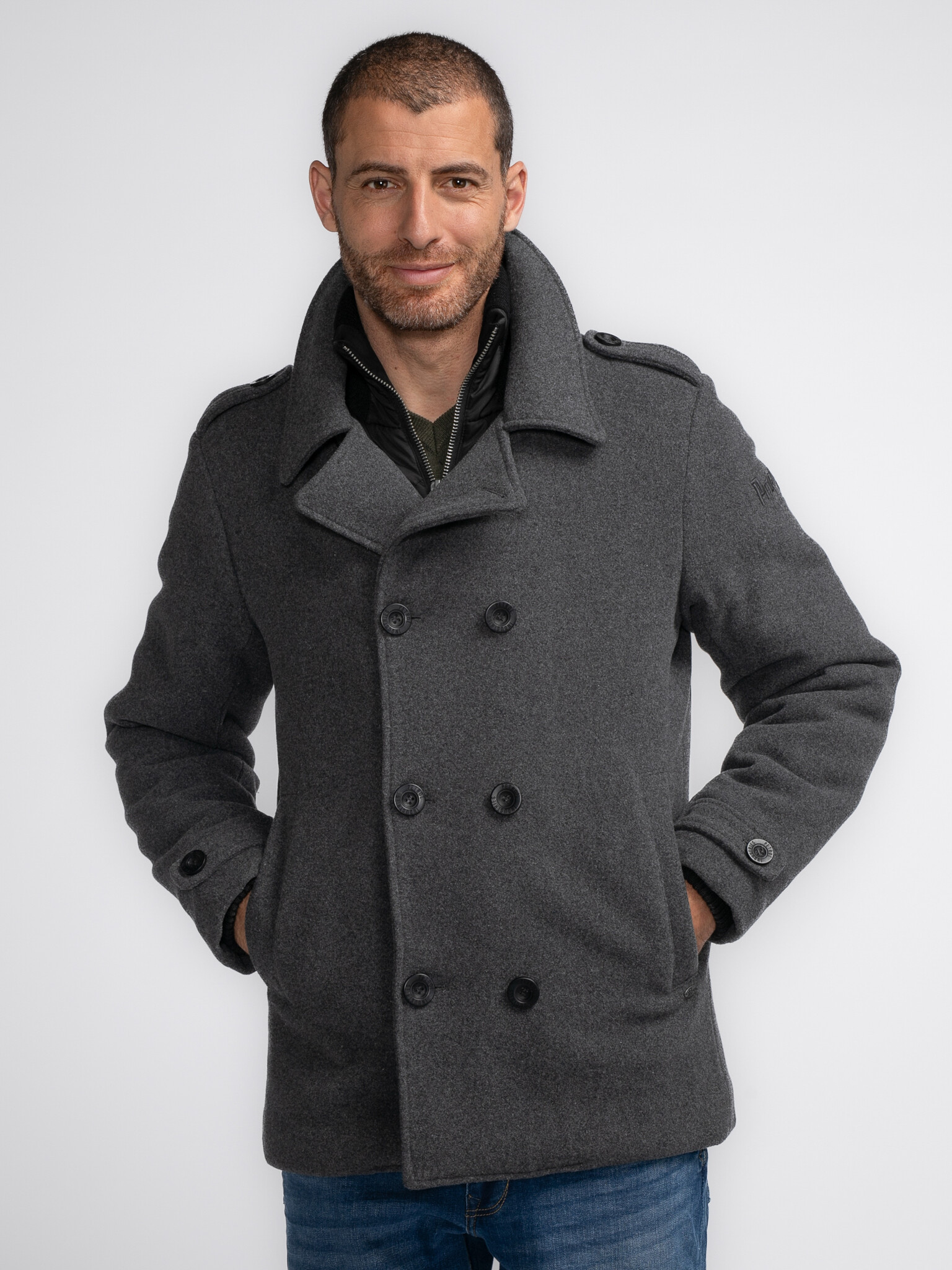 M-3040-JAC102 Men Jacket Wool (9080 Steal Melee)