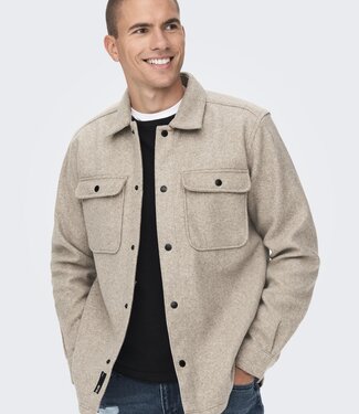Only & Sons ONSASH OVR WOOLEN LOOK  (Chinchilla)