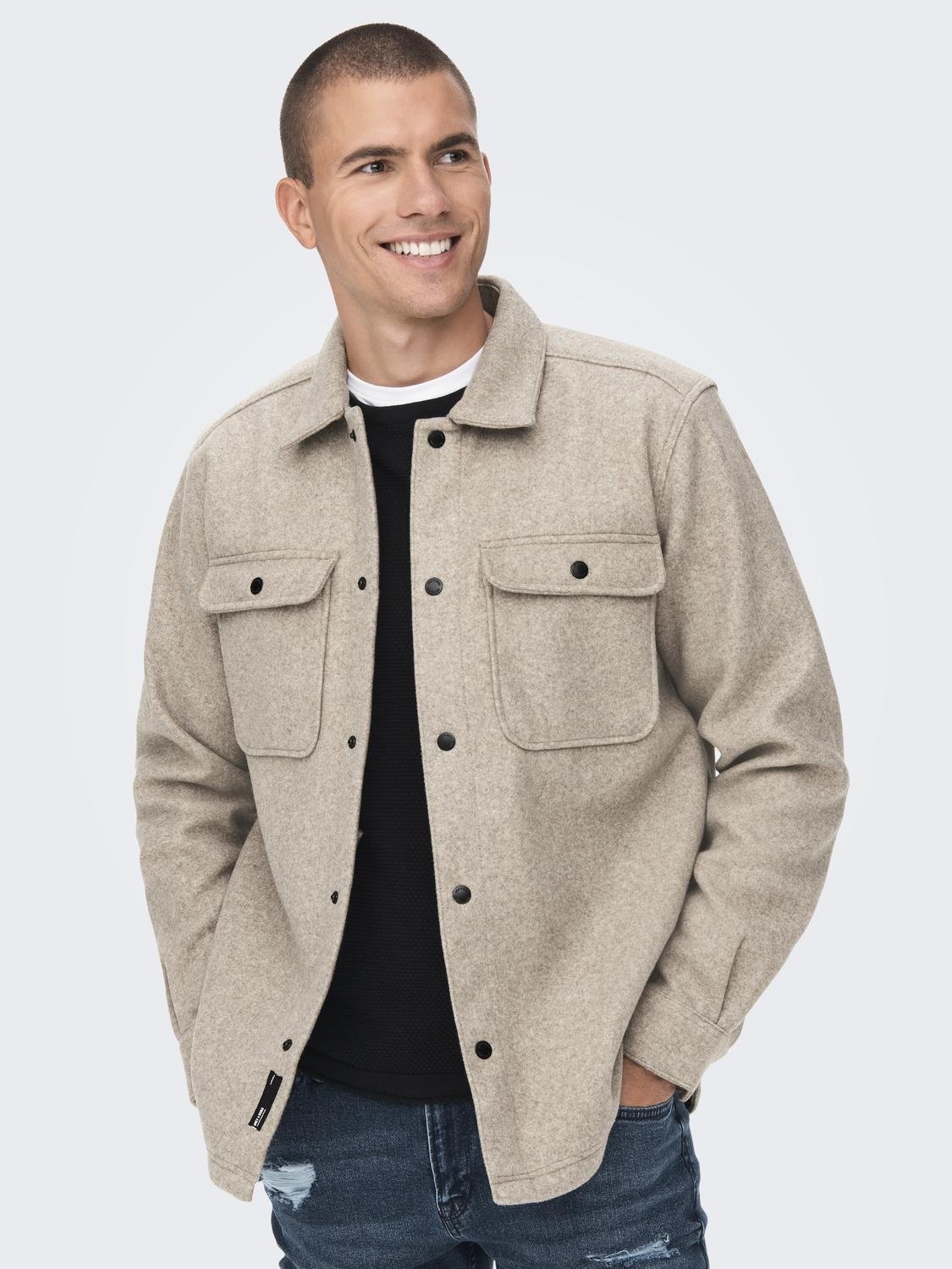 ONSASH OVR WOOLEN LOOK  (Chinchilla)