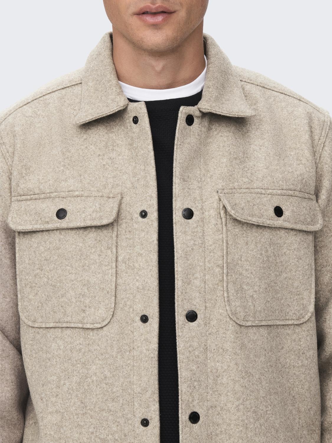 ONSASH OVR WOOLEN LOOK  (Chinchilla)