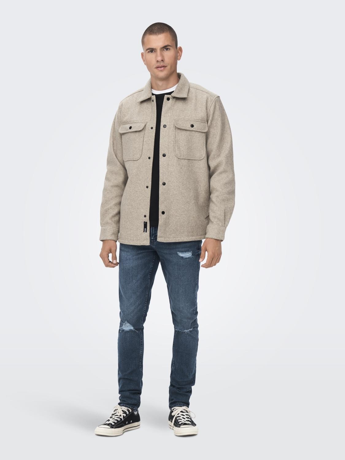 ONSASH OVR WOOLEN LOOK  (Chinchilla)