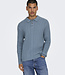 ONSFLYNN REG 5 PBT STRUC LS POLO KNIT FLINT STONE