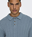 ONSFLYNN REG 5 PBT STRUC LS POLO KNIT FLINT STONE