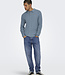 ONSFLYNN REG 5 PBT STRUC LS POLO KNIT FLINT STONE