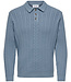 ONSFLYNN REG 5 PBT STRUC LS POLO KNIT FLINT STONE