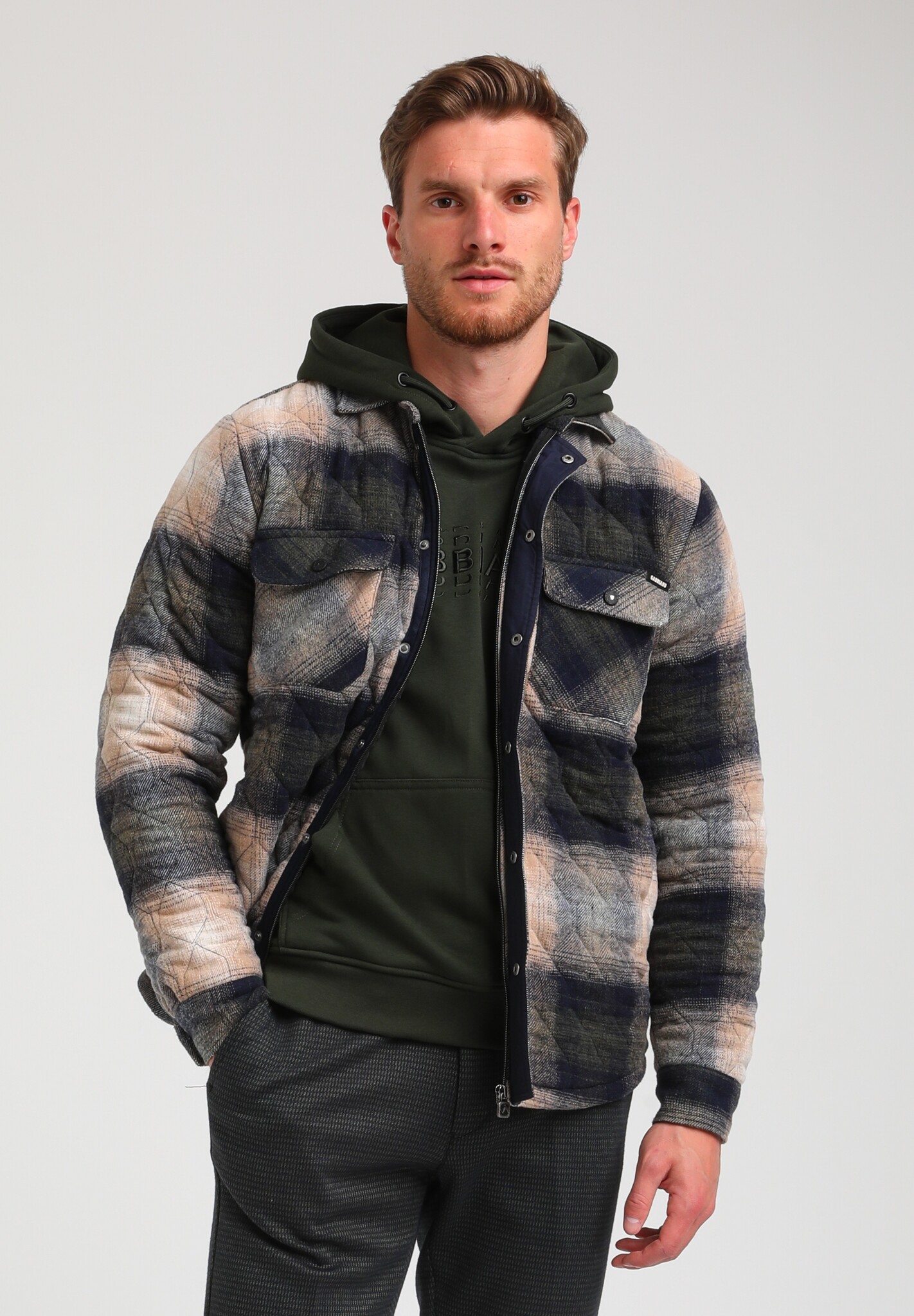 424743 QUILTED JACKET (KHAKI BROWN)