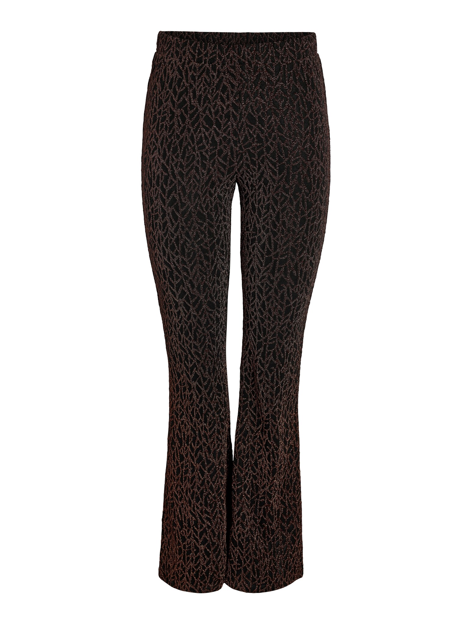 NMGILLY PASA HW FLARED PANTS JRS (Black/Copper lurex)
