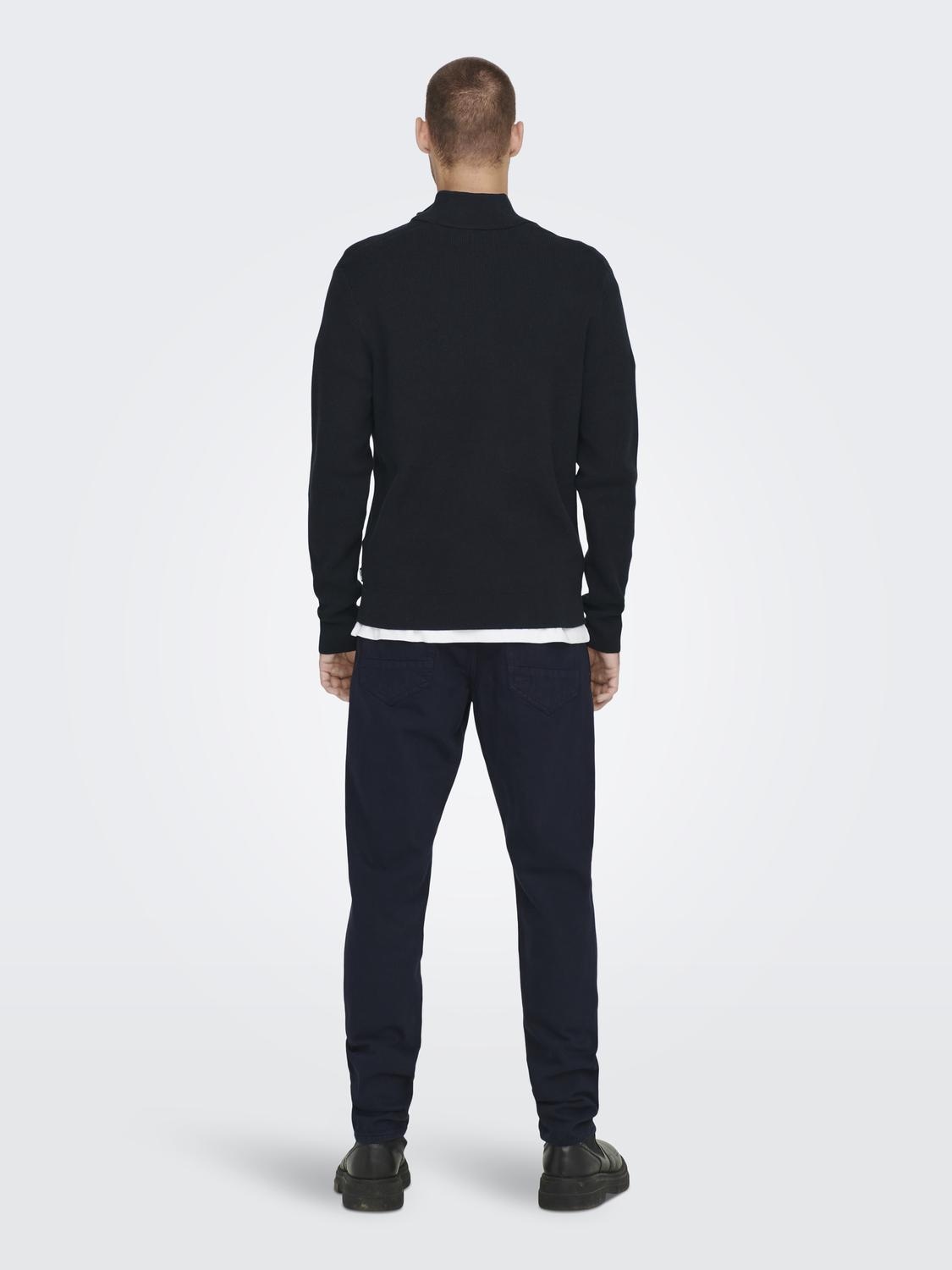 ONSPHIL REG 12 STRUC HALF ZIP KNIT NOOS (Dark Navy)