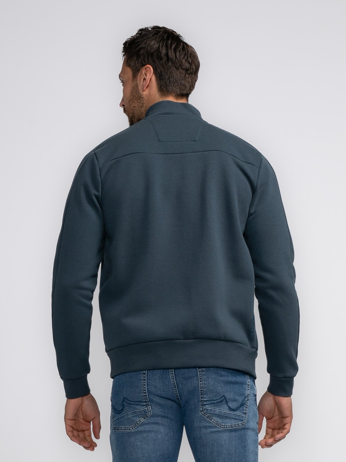 M-3040-SWC307 Men Sweater Collar Zip (5185 Midnight Blue)