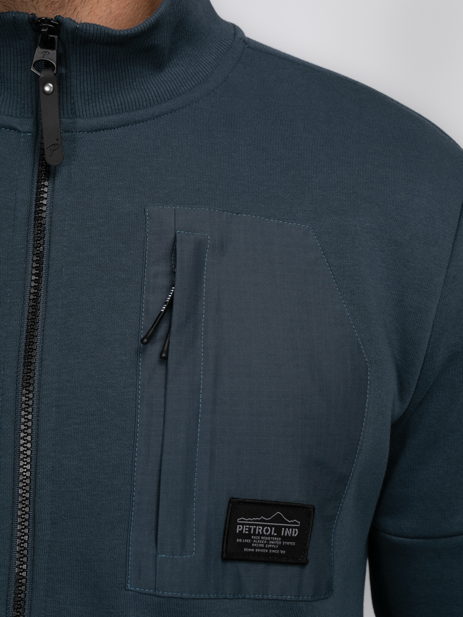 M-3040-SWC307 Men Sweater Collar Zip (5185 Midnight Blue)